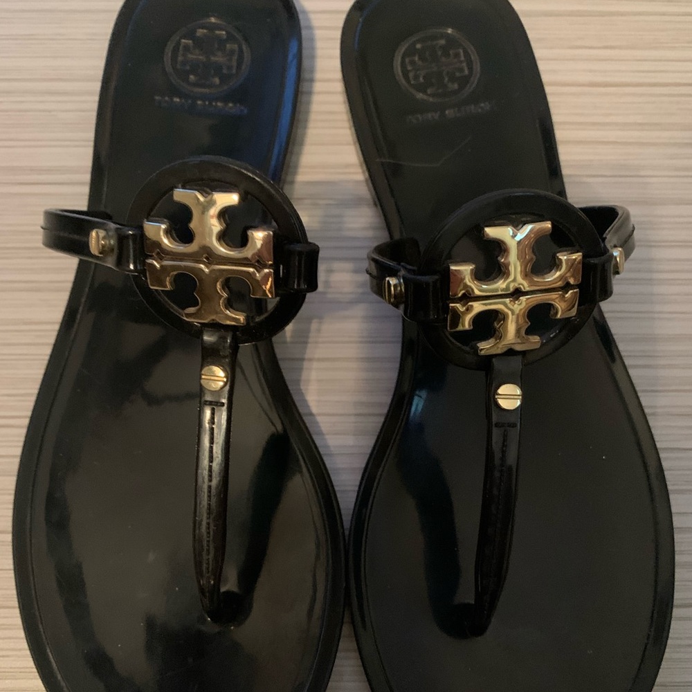 Tori Burch Black jelly sandals